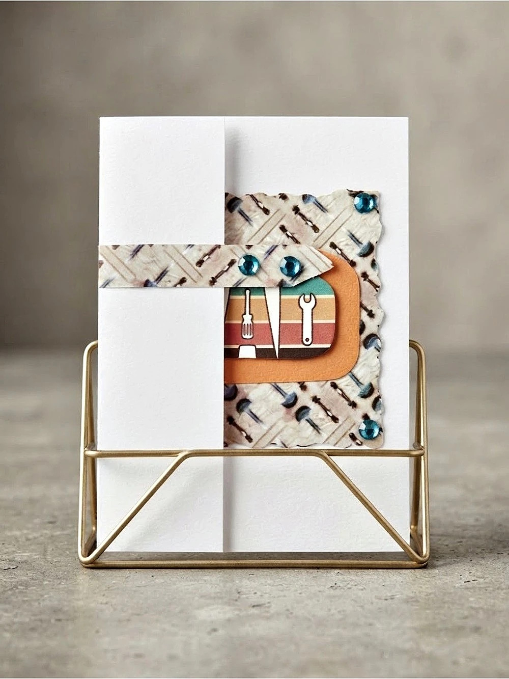 Tool Kit Father's Day Gift Card in White & Brown